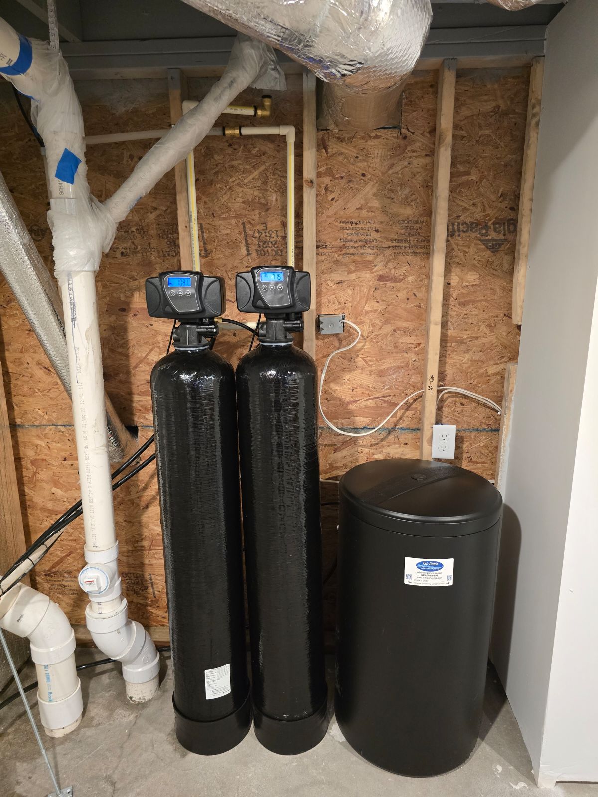 Home Water Softener Home water softener system installed after water analysis by Tri-State Waterworks